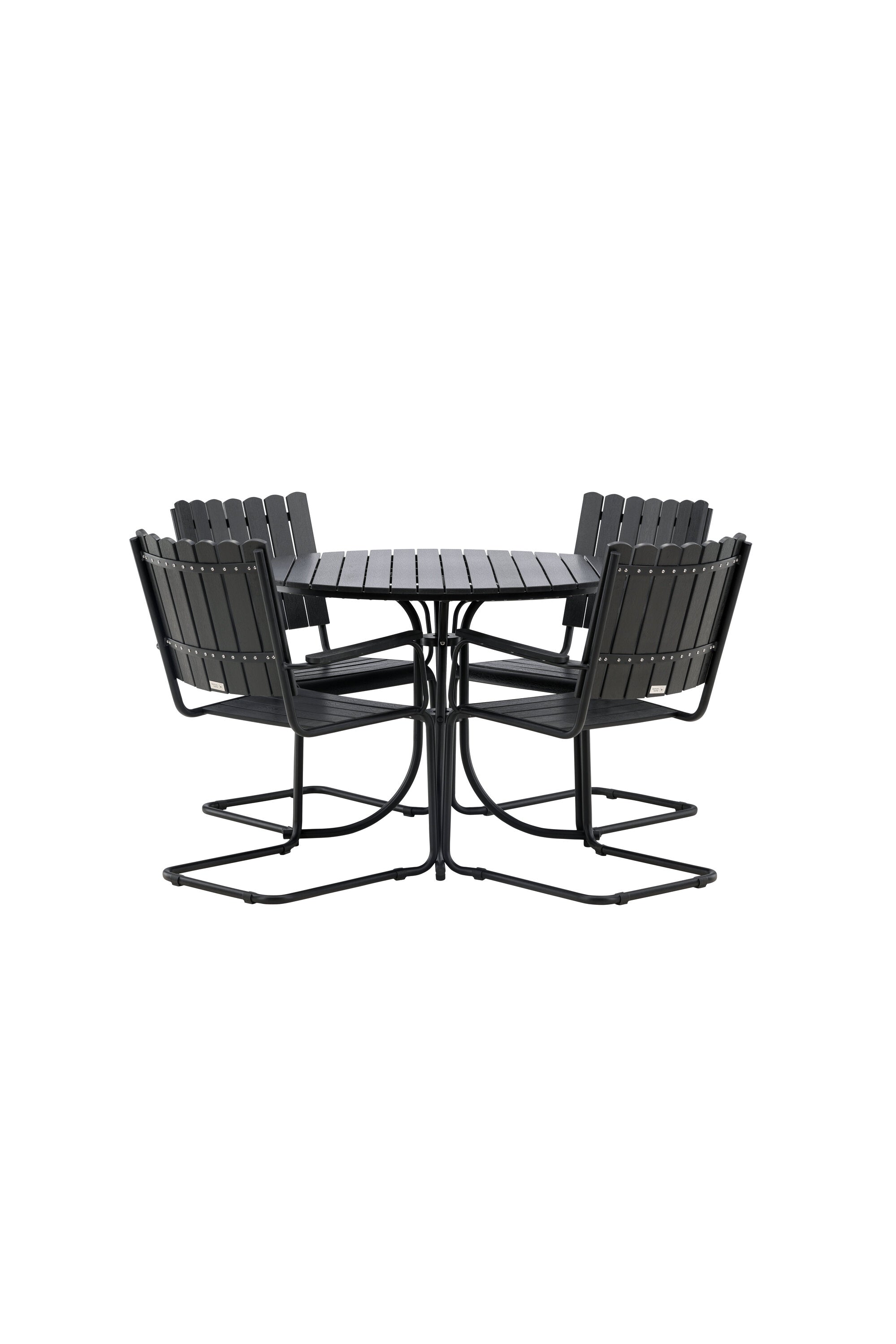 Holmsund Outdoor-Tischset ⌀100cm/4St. in Schwarz präsentiert im Onlineshop von KAQTU Design AG. Gartentischset ist von Venture Home