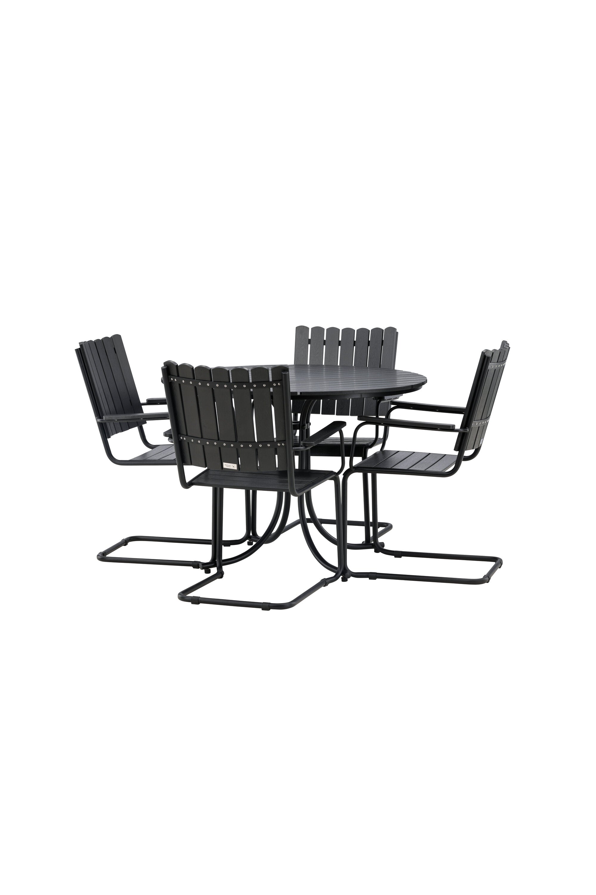 Holmsund Outdoor-Tischset ⌀100cm/4St. in Schwarz präsentiert im Onlineshop von KAQTU Design AG. Gartentischset ist von Venture Home