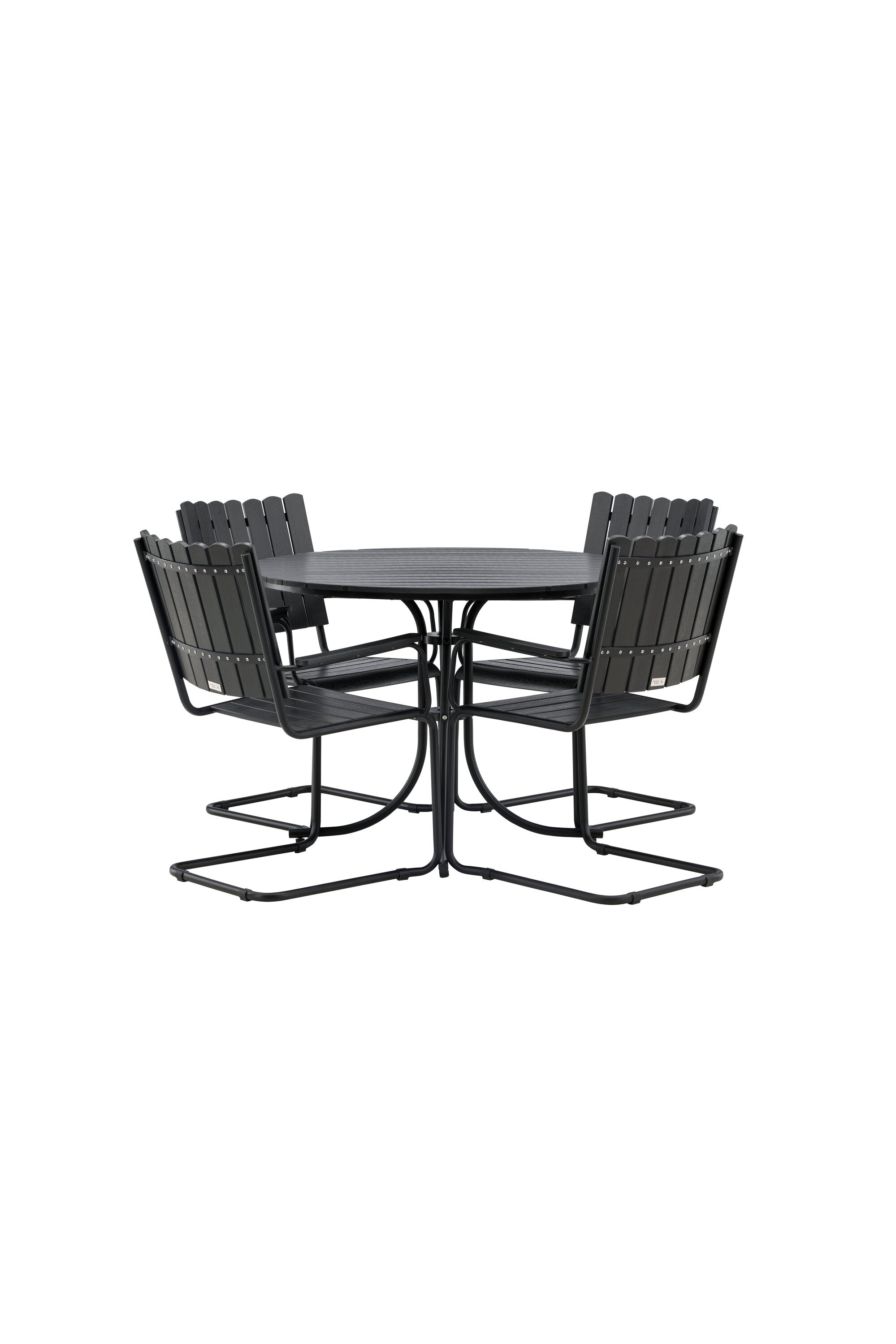 Holmsund Outdoor-Tischset ⌀100cm/4St. in Schwarz präsentiert im Onlineshop von KAQTU Design AG. Gartentischset ist von Venture Home