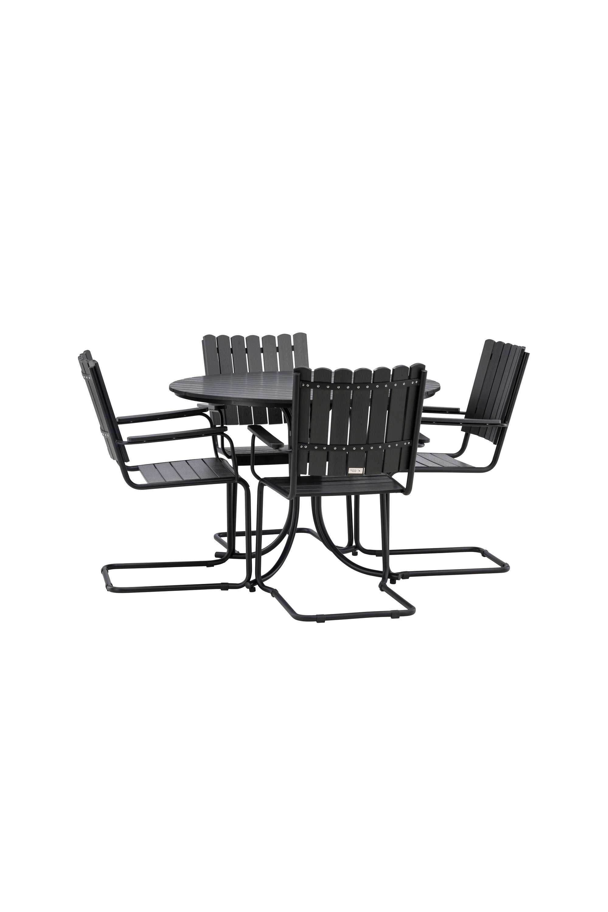 Holmsund Outdoor-Tischset ⌀100cm/4St. in Schwarz präsentiert im Onlineshop von KAQTU Design AG. Gartentischset ist von Venture Home