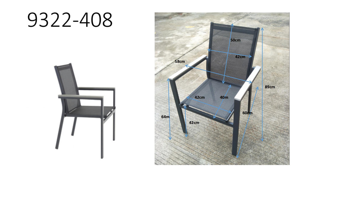 Parma Gartenstuhl in Schwarz präsentiert im Onlineshop von KAQTU Design AG. Gartenstuhl mit Armlehnen ist von Venture Home