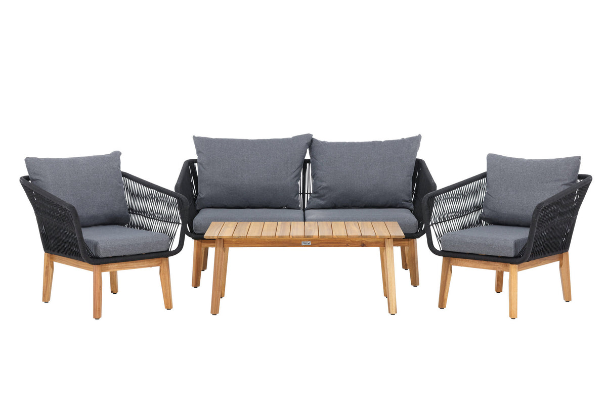 Chania Sofa Outdoorset 110cm in Schwarz präsentiert im Onlineshop von KAQTU Design AG. Loungeset ist von Venture Home