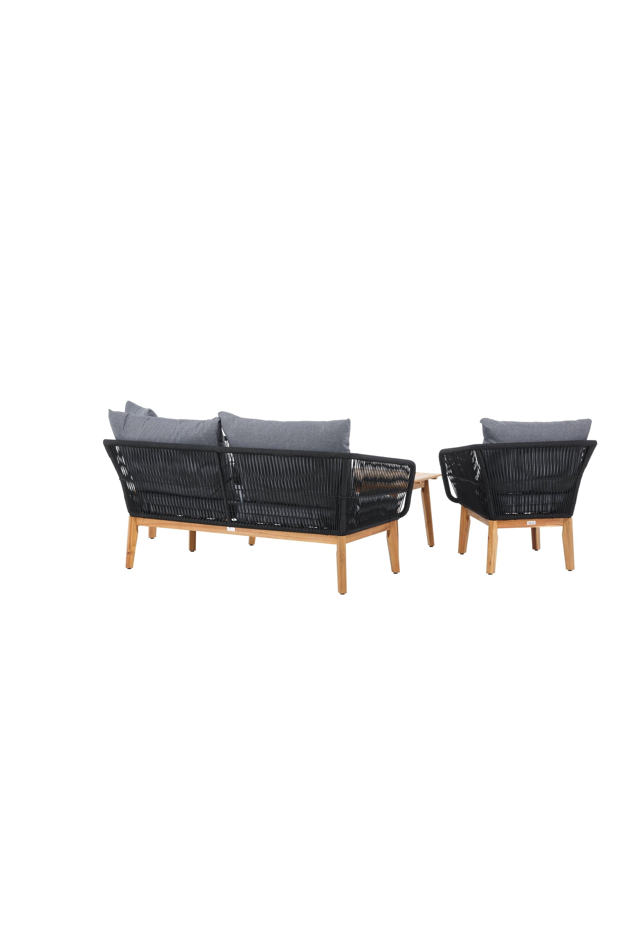 Chania Sofa Outdoorset 110cm in Schwarz präsentiert im Onlineshop von KAQTU Design AG. Loungeset ist von Venture Home