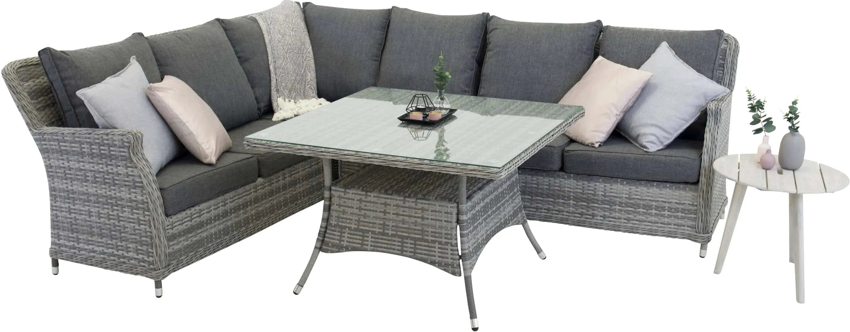 Vikelund Ecksofa: Stilvolles Outdoor-Set für entspannte Momente.