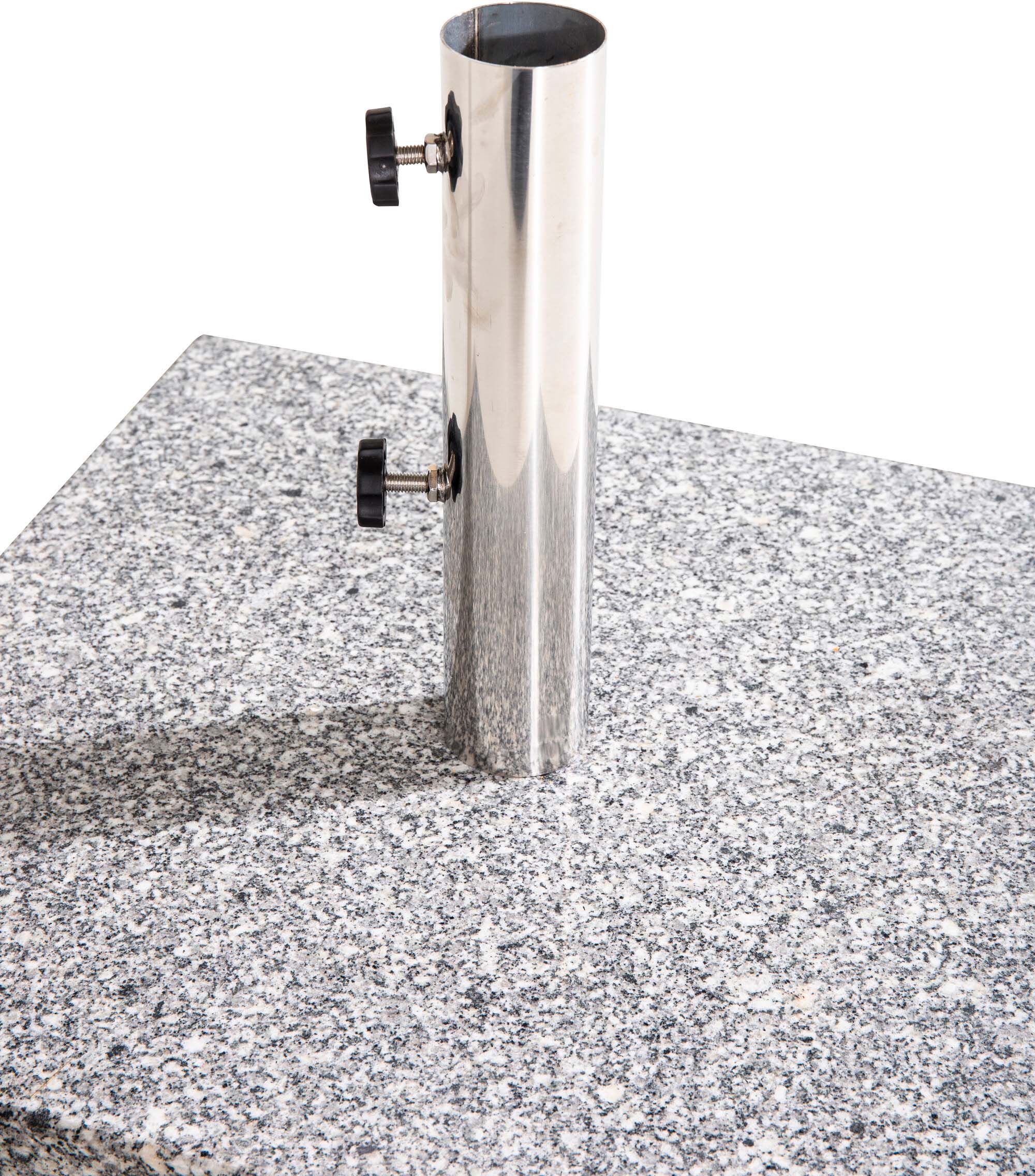 Der Stathera Sonnenschirmstein von Venture Home vereint stilvolles Design und hohe Stabilität. Aus wetterfestem Beton gefertigt, ist er der perfekte Sonnenschirmfuß für jede Terrasse.