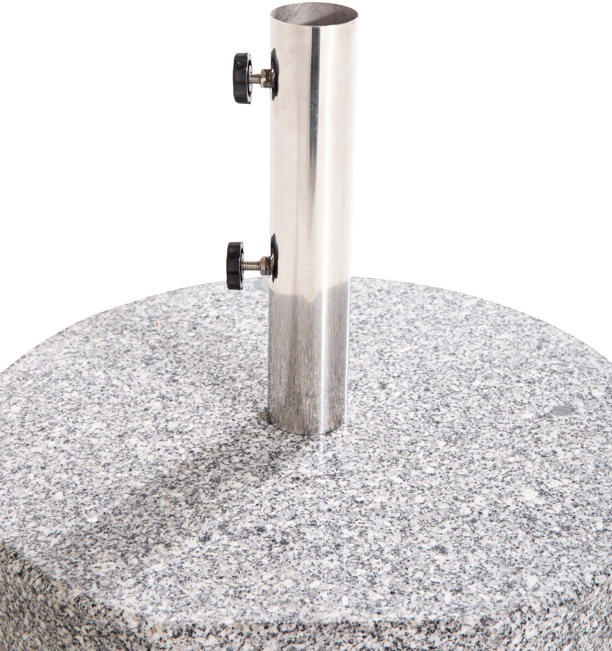 Der Stathera Sonnenschirmstein von Venture Home bietet eleganten Halt für Ihren Sonnenschirm. Aus robustem, wetterfestem Beton gefertigt, ist er ideal für jede Terrasse.