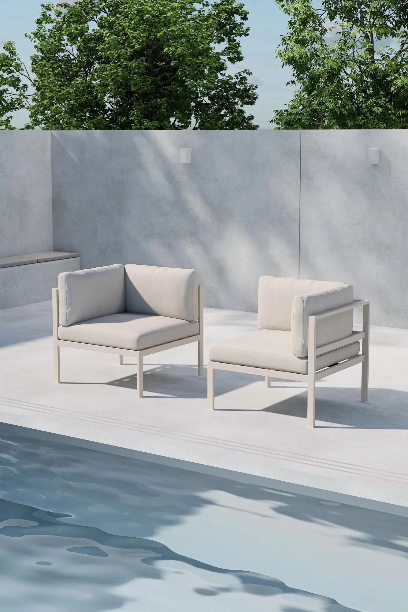 Copacabana Sofa Corner in modernem Design mit hellgrauem Polster und schlanken schwarzen Metallbeinen, präsentiert in einer stilvollen Wohnumgebung.