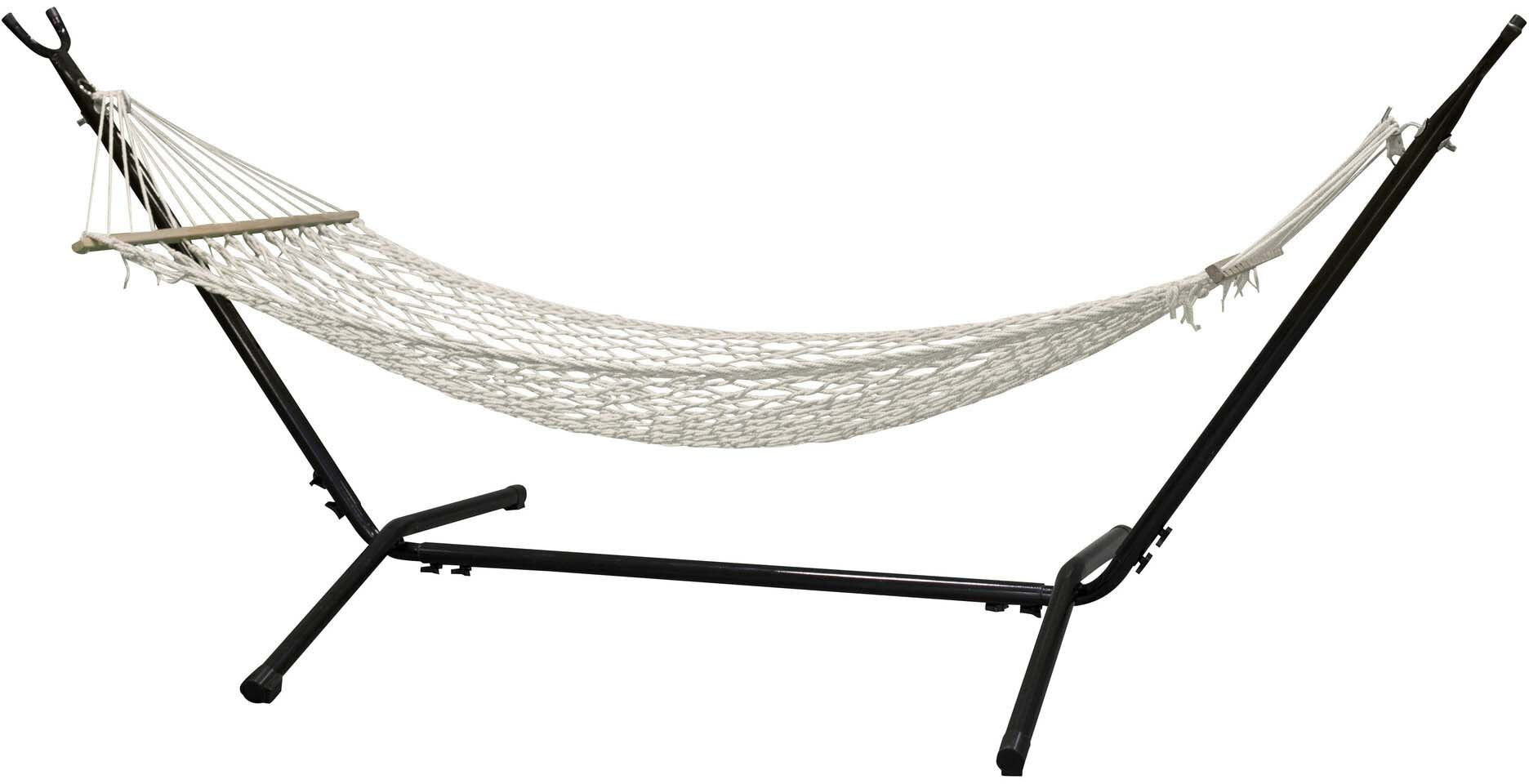 Elegante Ubud Hängematte von Venture Home: cremeweiss, aus weicher Baumwolle, ideal für Garten & Balkon. Komfort & Stil vereint.
