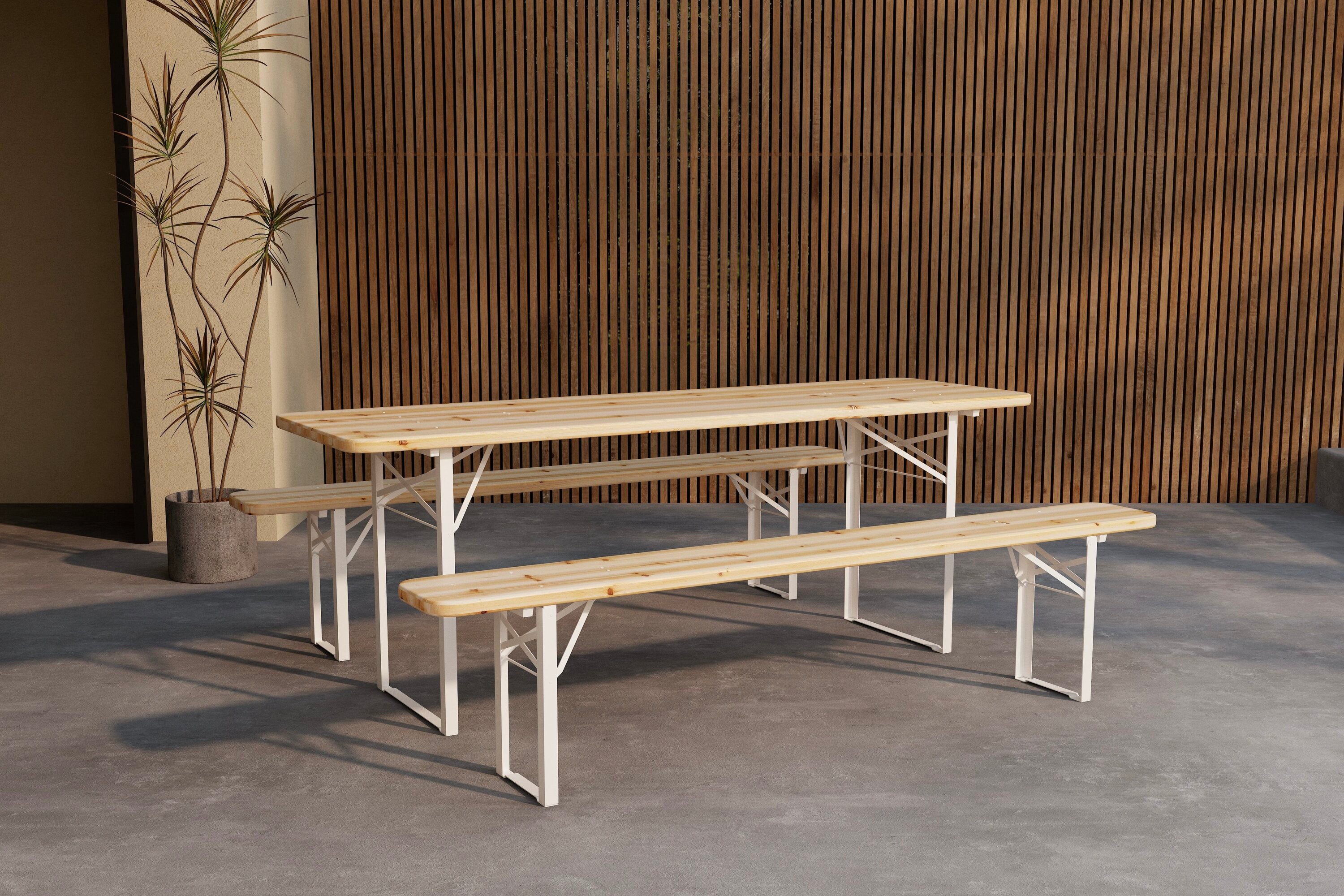 Guiness Gartentischset in Natur präsentiert im Onlineshop von KAQTU Design AG. Gartentischset ist von Venture Home