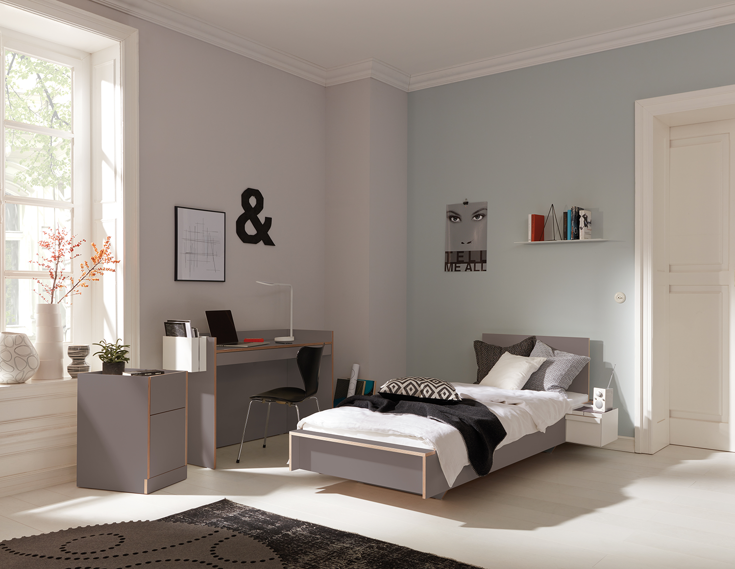 FLAI Einzelbett mit Lattenrost starr - KAQTU Design