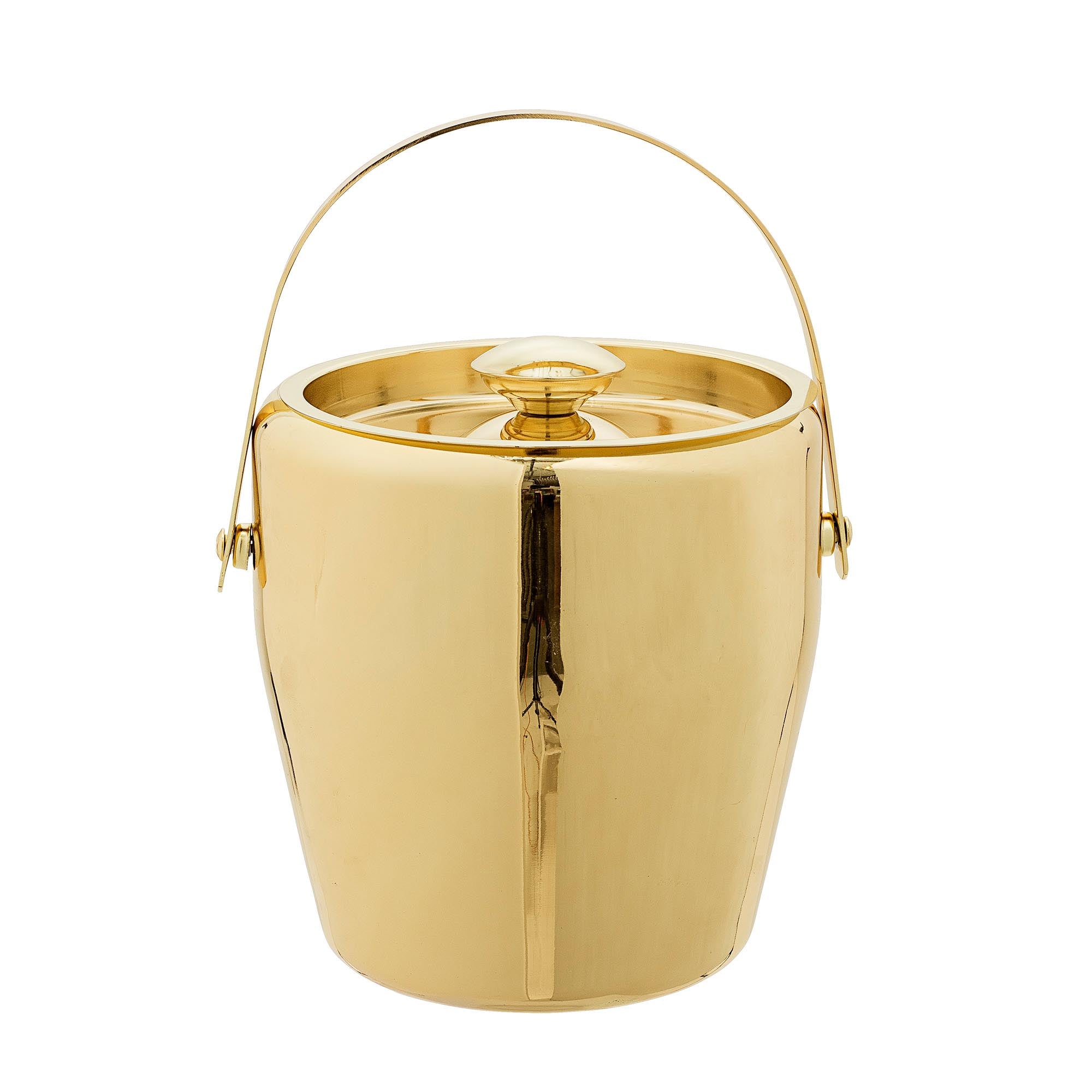 Eleganter Cocktail Eiskübel in Gold von Bloomingville aus Edelstahl. Ideal für Partys, mit hochwertiger Isolierung und großzügigem Fassungsvermögen.