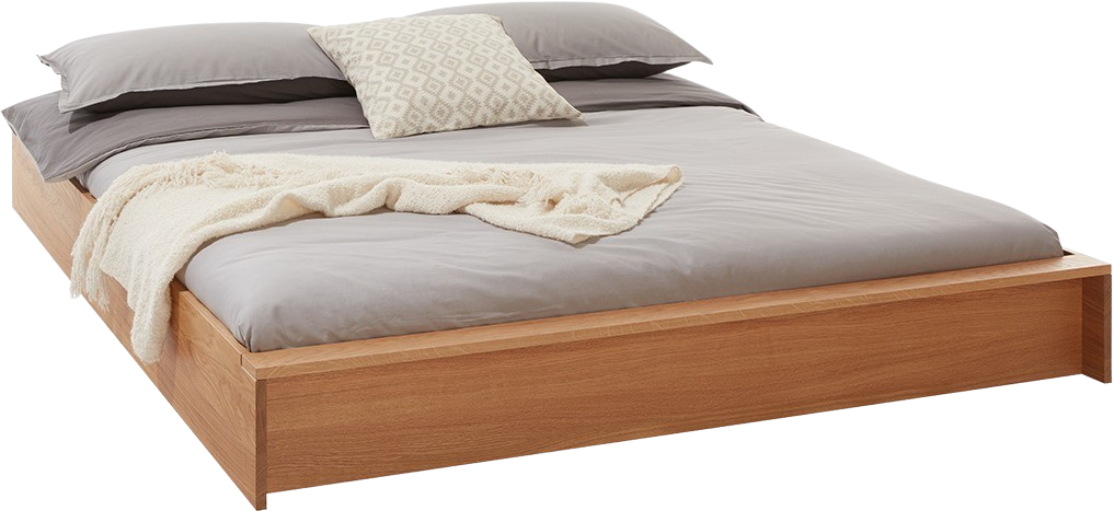 FLAI Doppelbett Komforthöhe + Kopfteil mit Lattenrost starr - KAQTU Design