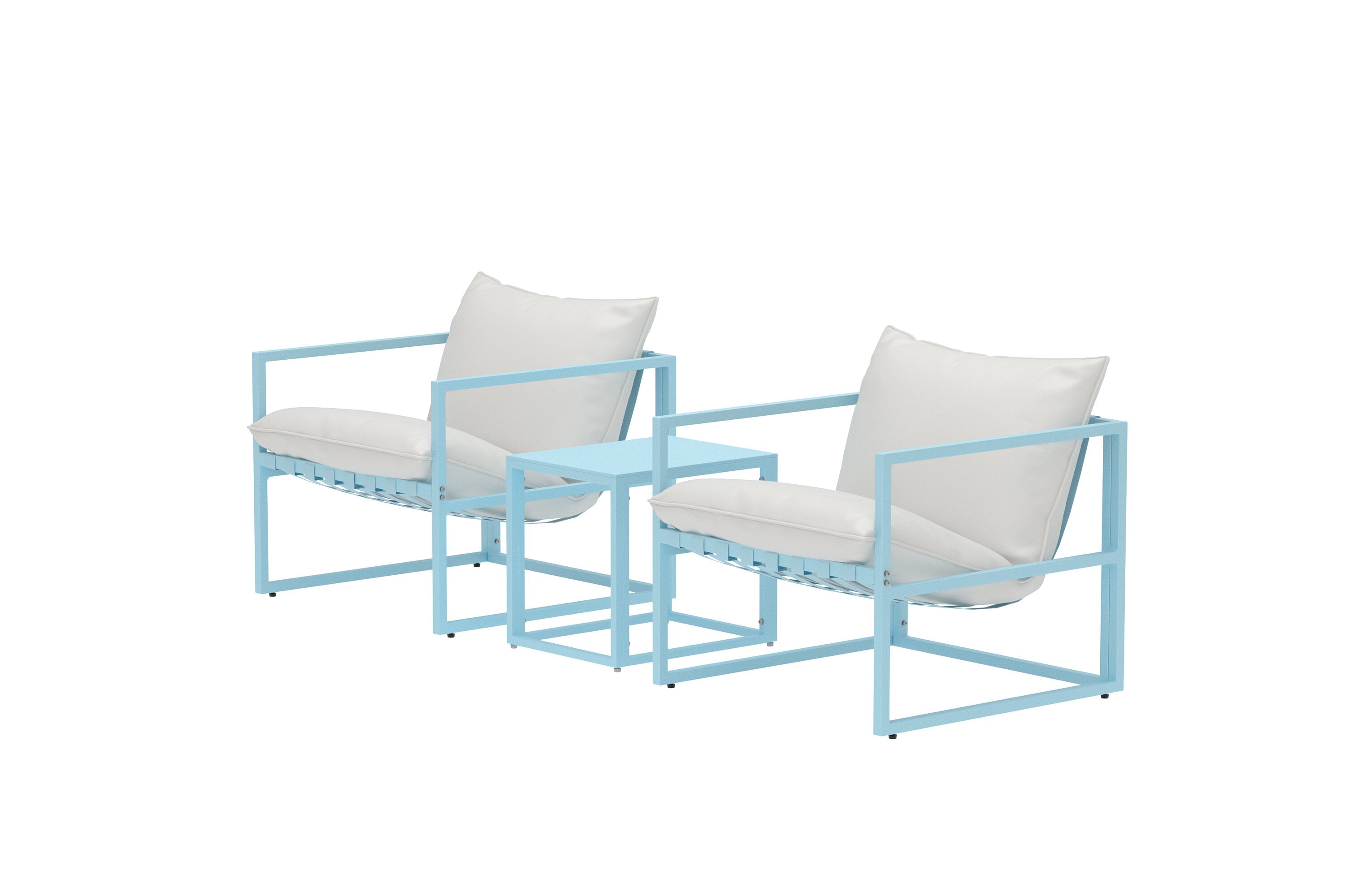 Elegantes Messina Lounge Set in sanftem Blau, ideal für entspannte Stunden im Freien, erhältlich bei Venture Home.