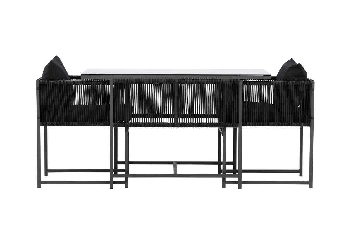 Noto Café-Set in Schwarz präsentiert im Onlineshop von KAQTU Design AG. Gartentischset ist von Venture Home
