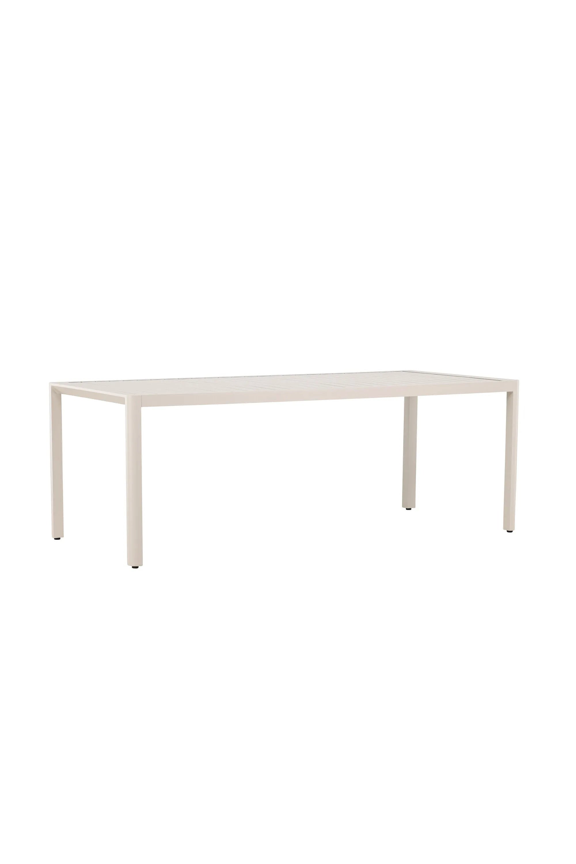 Eleganter Gartentisch aus Aluminium, wetterfest, mit gerippter Tischplatte für stilvolle Outdoor-Momente.