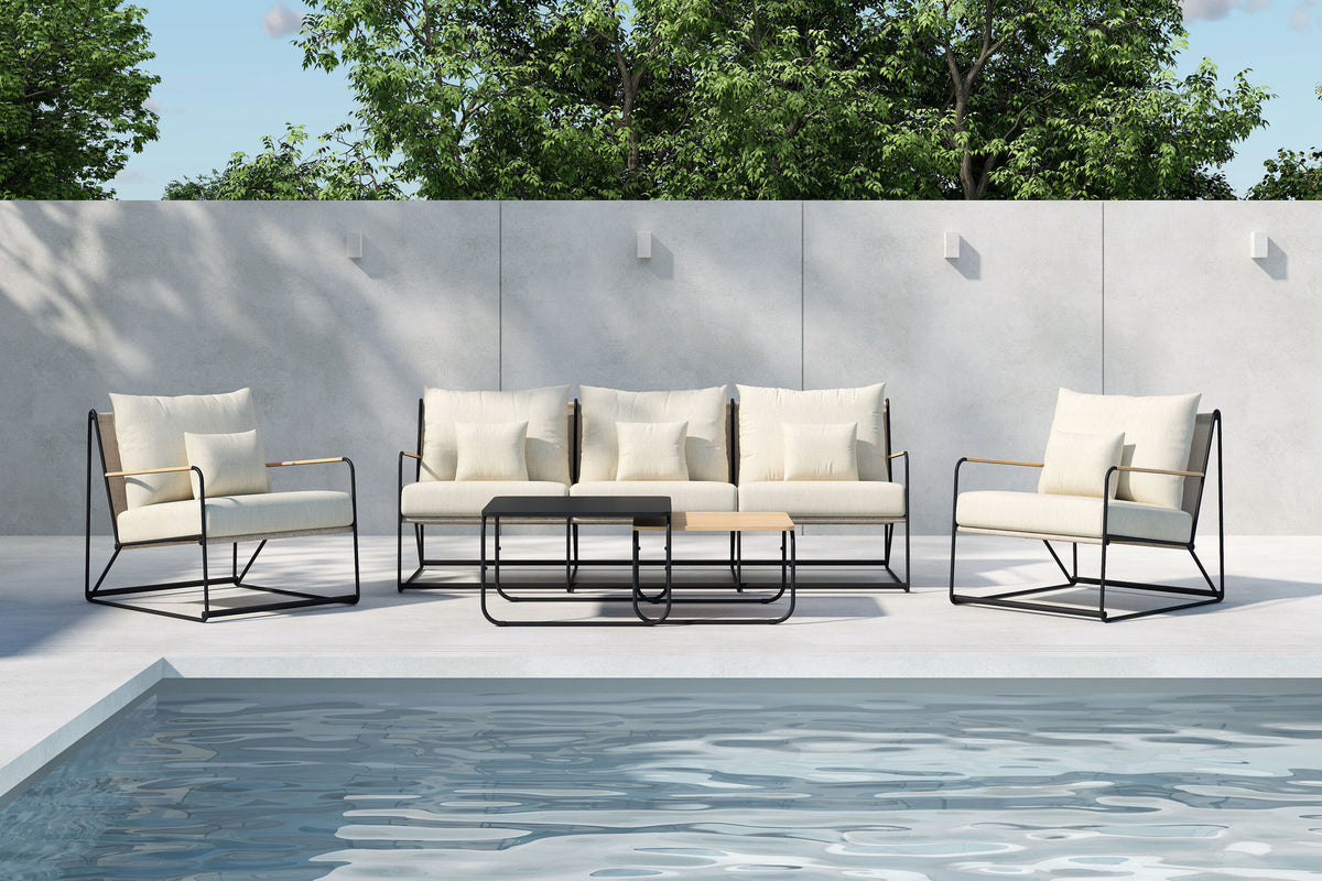 Palazzo Sofa Set in Beige/Schwarz präsentiert im Onlineshop von KAQTU Design AG. Loungeset ist von Venture Home