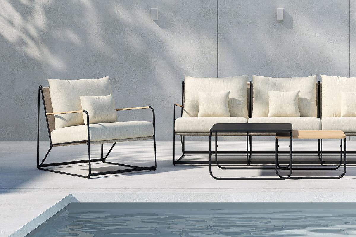 Palazzo Sofa Set in Beige/Schwarz präsentiert im Onlineshop von KAQTU Design AG. Loungeset ist von Venture Home
