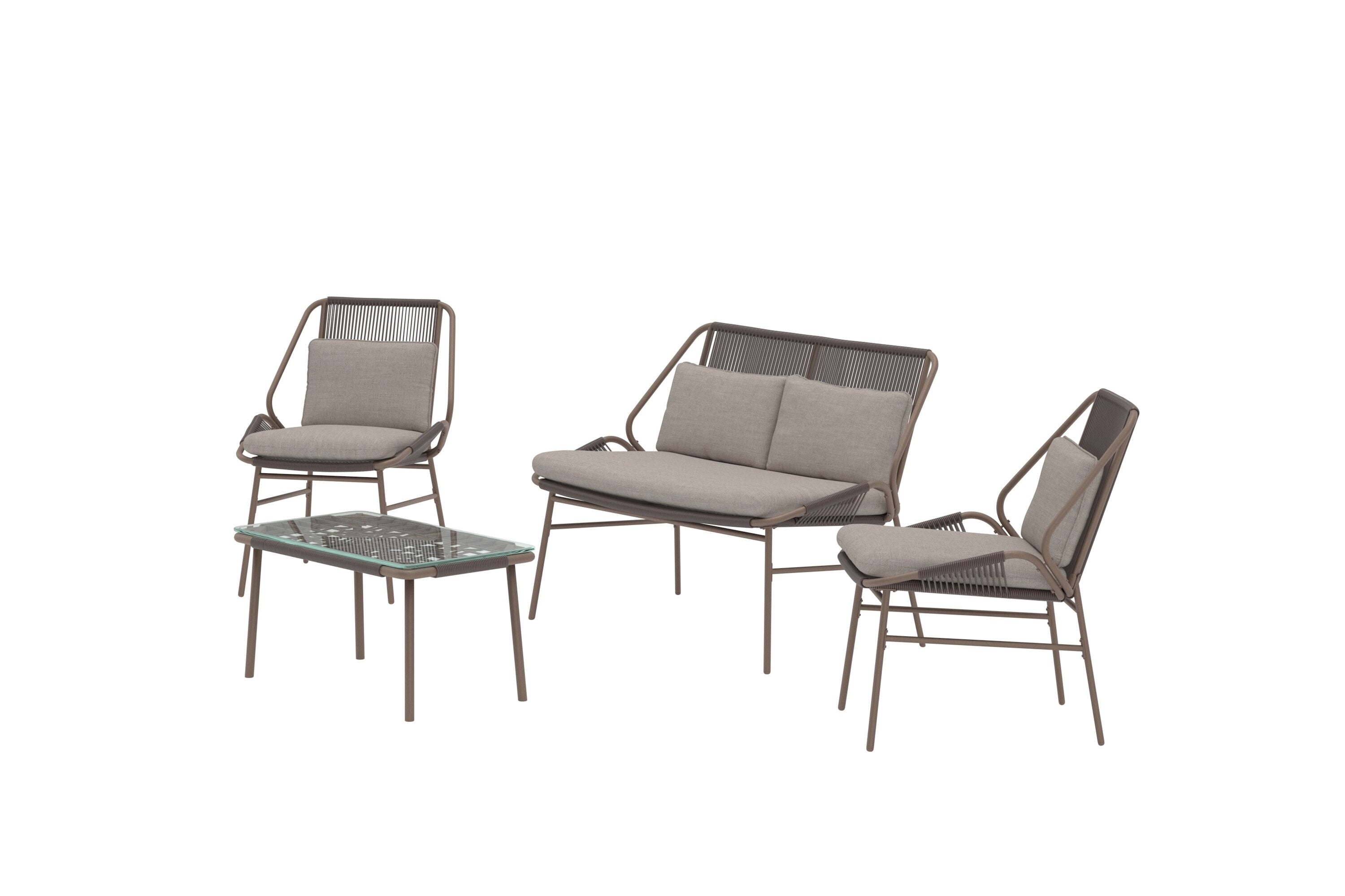 Zakynthos Sofa Set in Braun präsentiert im Onlineshop von KAQTU Design AG. Loungeset ist von Venture Home