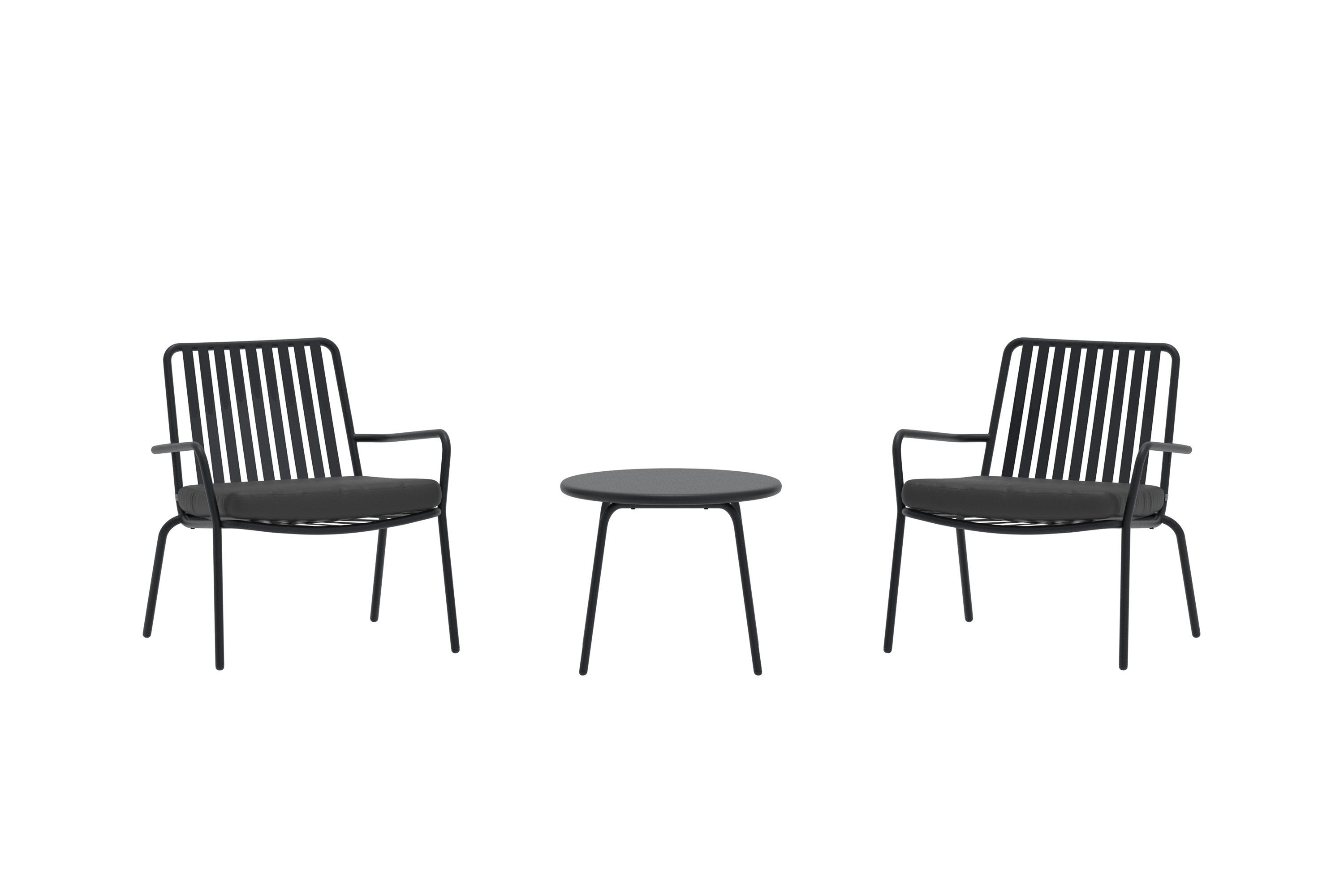 Mykonos Outdoor Loungeset in Schwarz präsentiert im Onlineshop von KAQTU Design AG. Loungeset ist von Venture Home