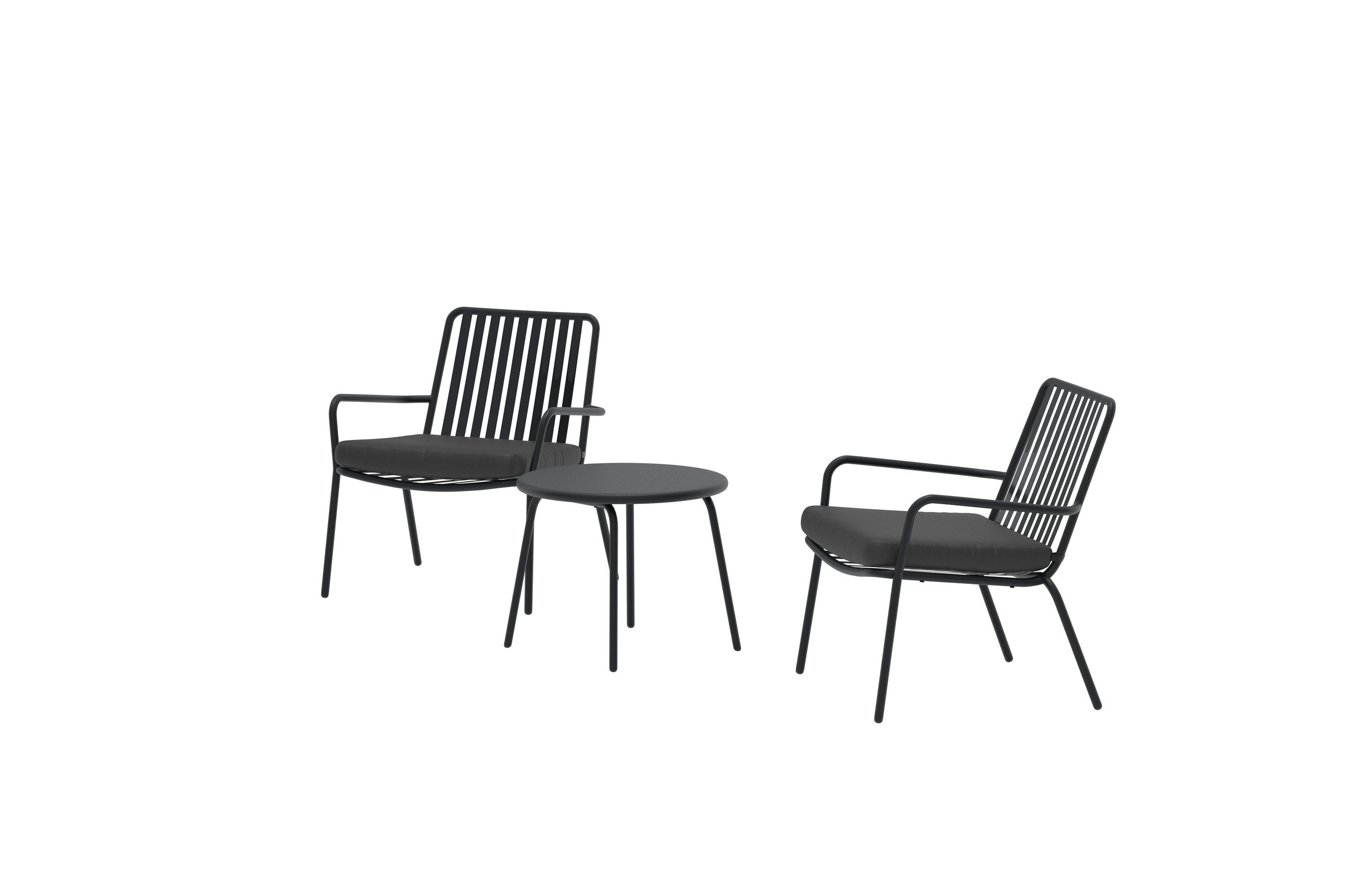 Mykonos Outdoor Loungeset in Schwarz präsentiert im Onlineshop von KAQTU Design AG. Loungeset ist von Venture Home