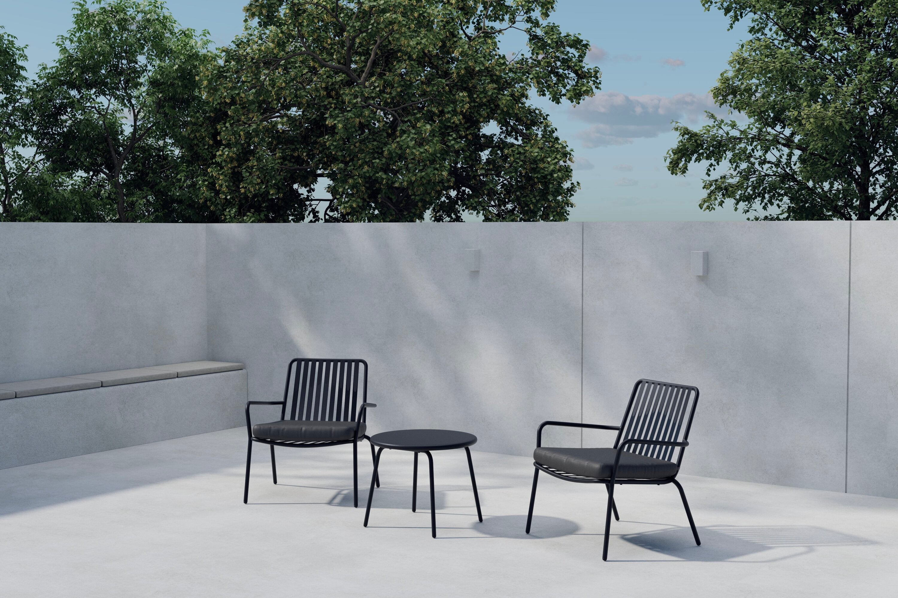 Mykonos Outdoor Loungeset in Schwarz präsentiert im Onlineshop von KAQTU Design AG. Loungeset ist von Venture Home