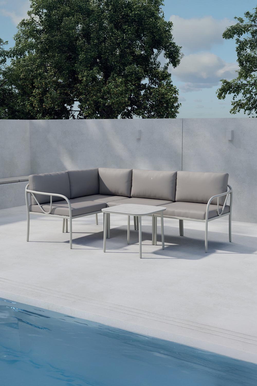 Hydra Ecksofa-Set in Greige präsentiert im Onlineshop von KAQTU Design AG. Loungeset ist von Venture Home