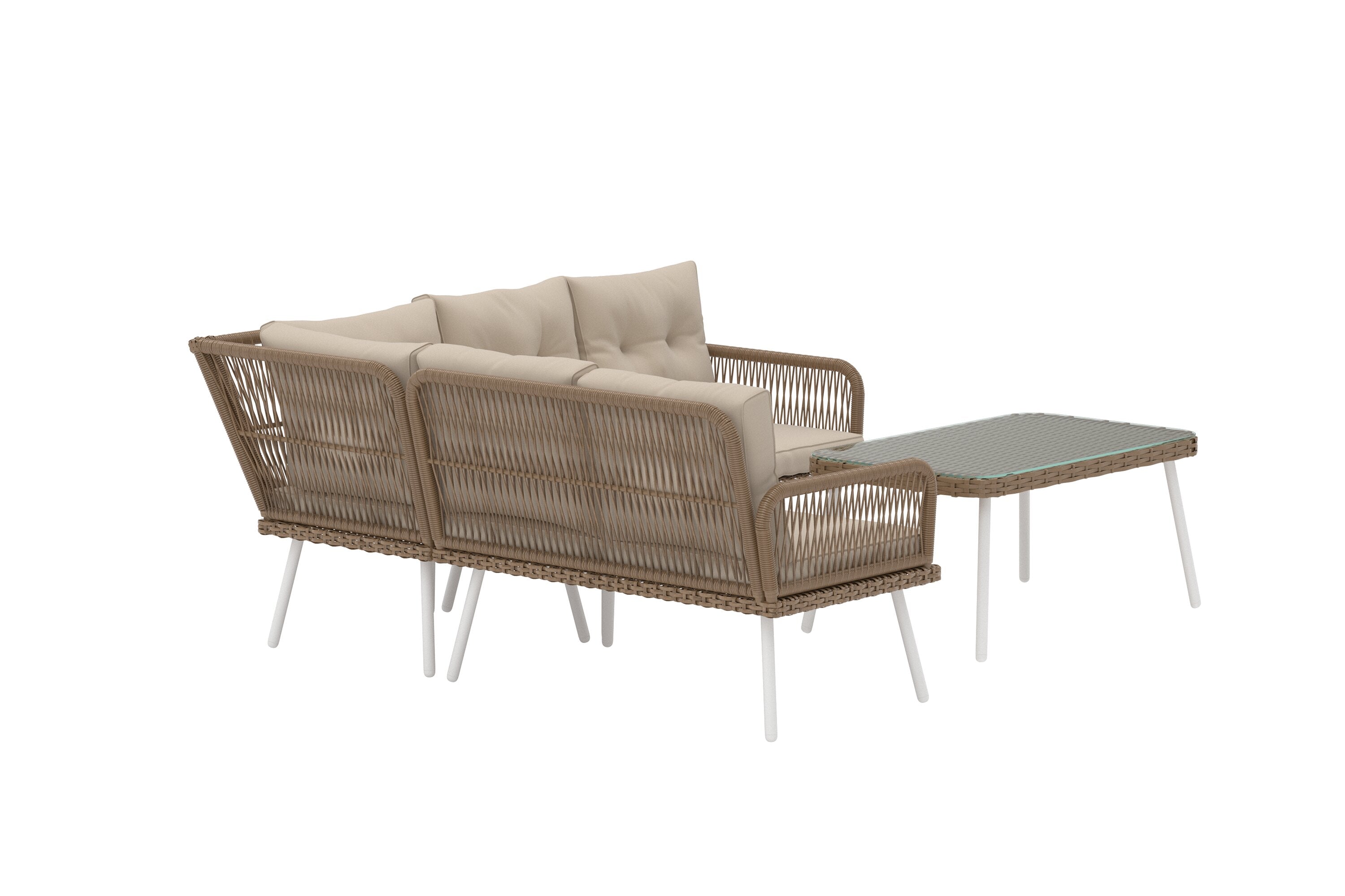 Ibiza Ecksofa Set in Beige präsentiert im Onlineshop von KAQTU Design AG. Loungeset ist von Venture Home