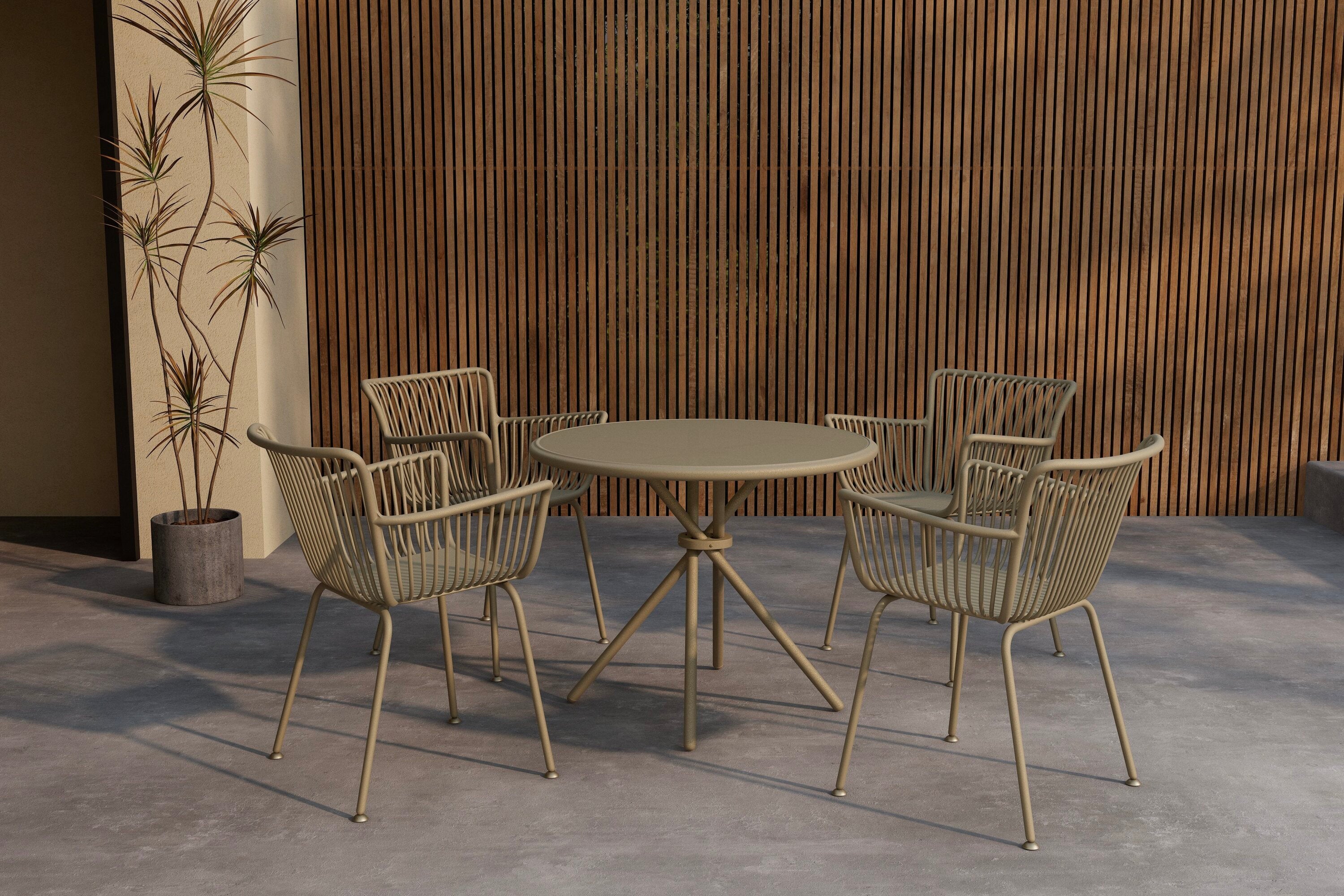 Sifnos Gartentischset in Beige präsentiert im Onlineshop von KAQTU Design AG. Gartentischset ist von Venture Home