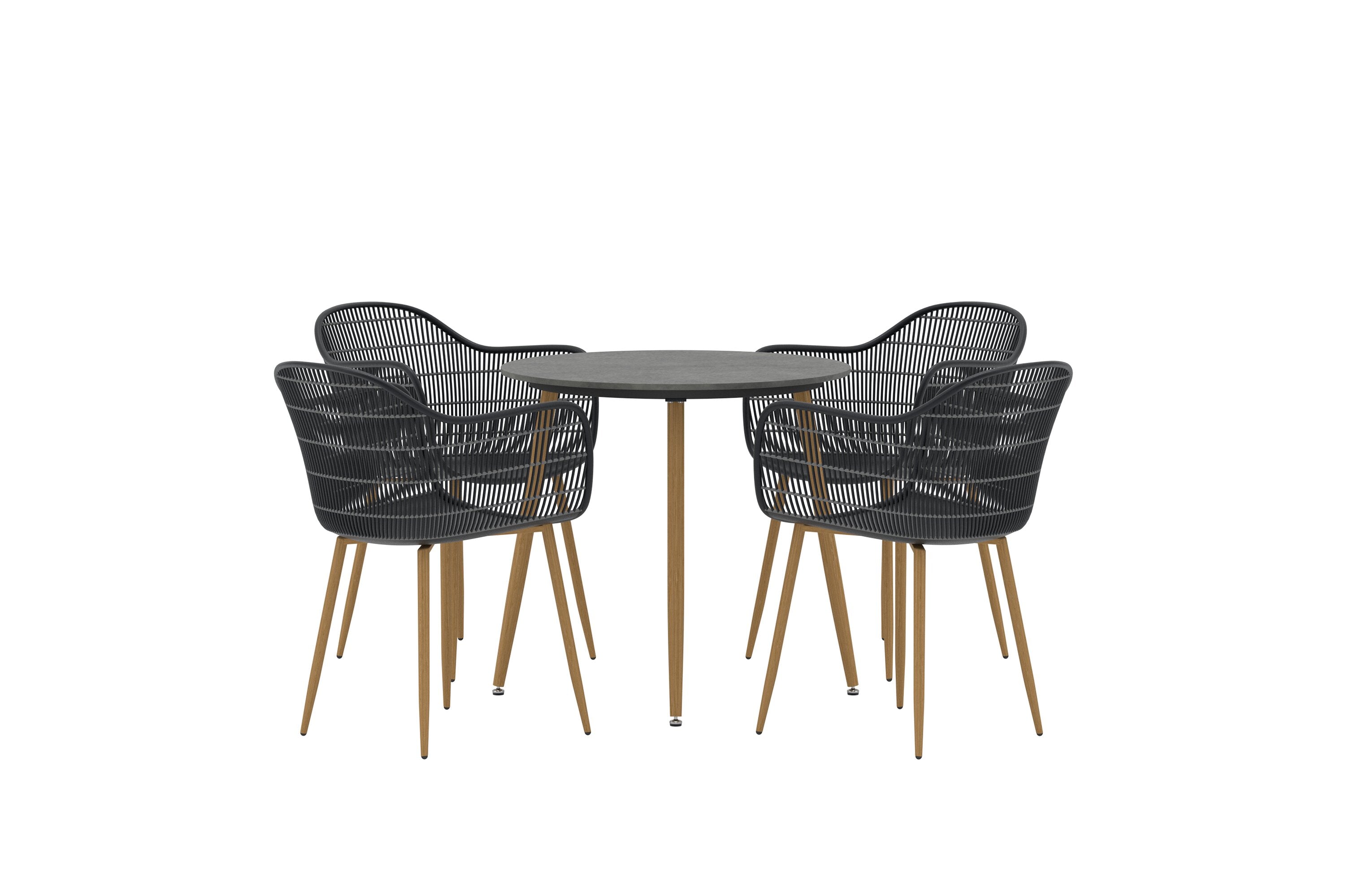 Anafi Gartentischset in Schwarz präsentiert im Onlineshop von KAQTU Design AG. Gartentischset ist von Venture Home