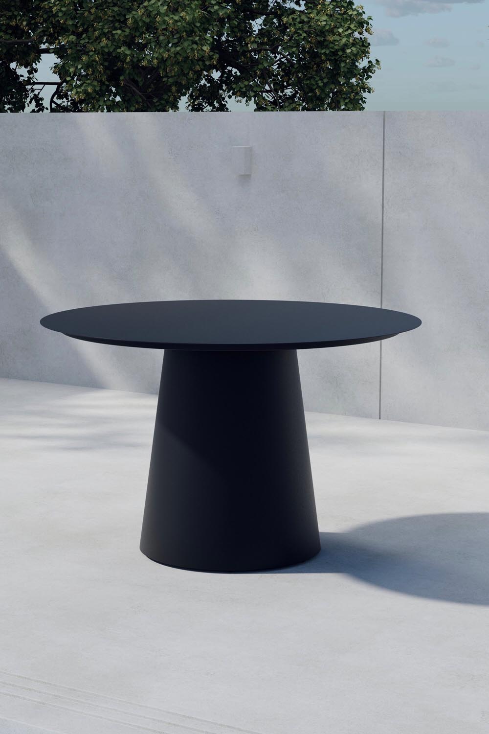 Lanzo Rundes Esstisch in Schwarz präsentiert im Onlineshop von KAQTU Design AG. Gartentisch ist von Venture Home