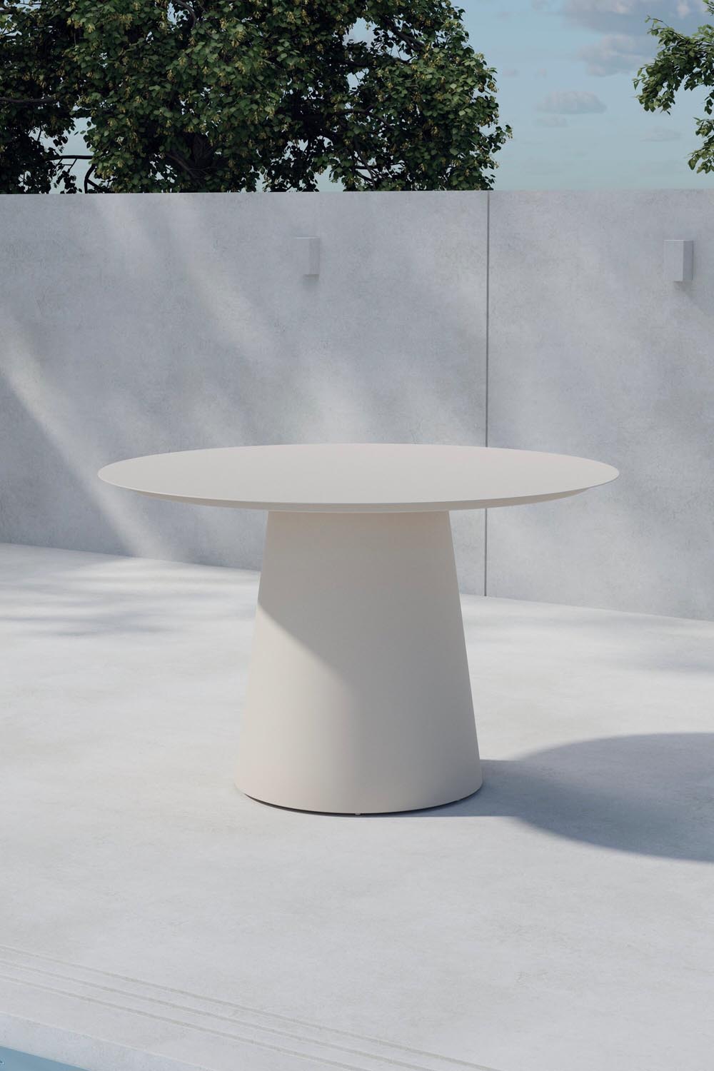 Lanzo Rundes Esstisch in Beige präsentiert im Onlineshop von KAQTU Design AG. Gartentisch ist von Venture Home