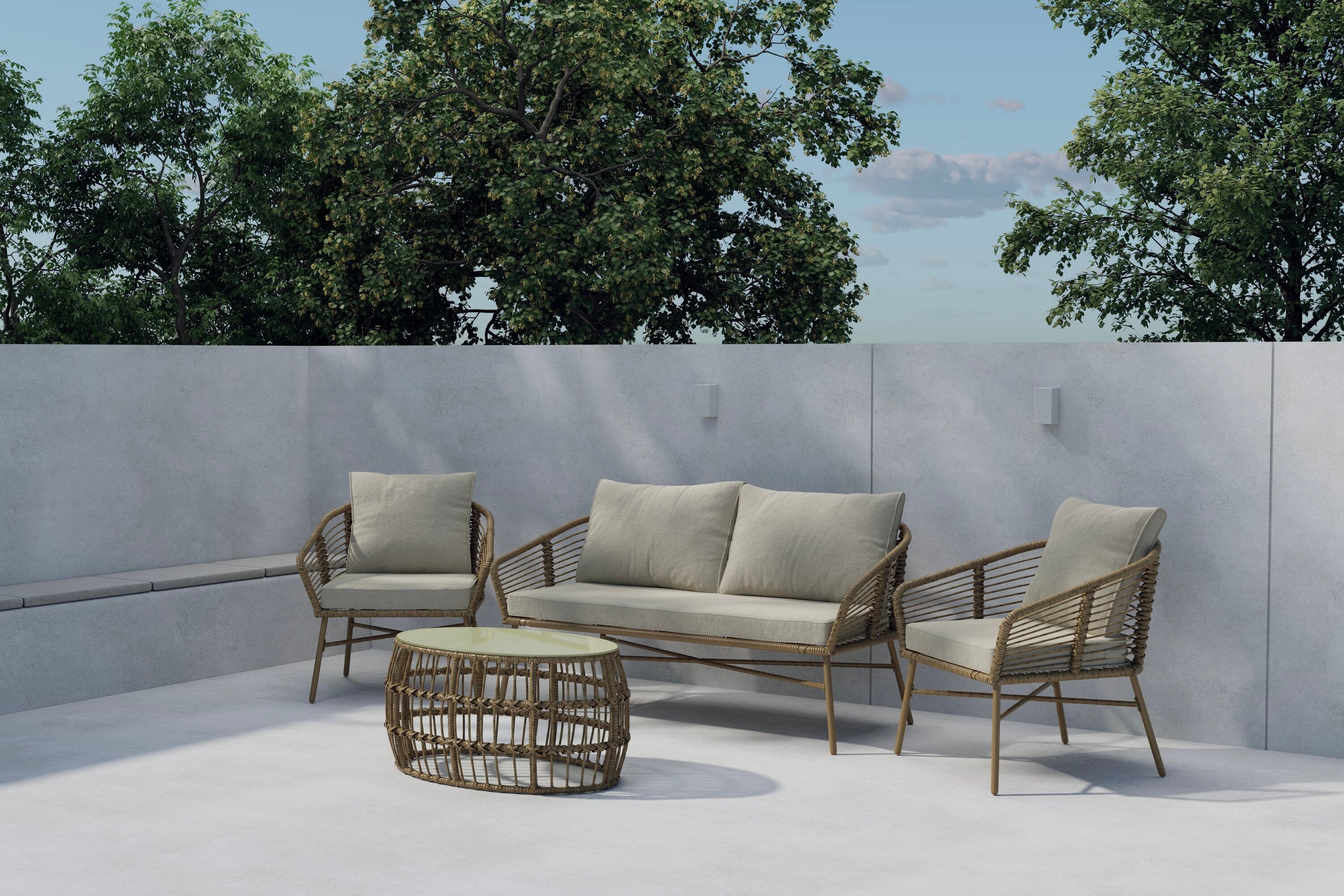 Lipari Sofa Set in Beige präsentiert im Onlineshop von KAQTU Design AG. Loungeset ist von Venture Home