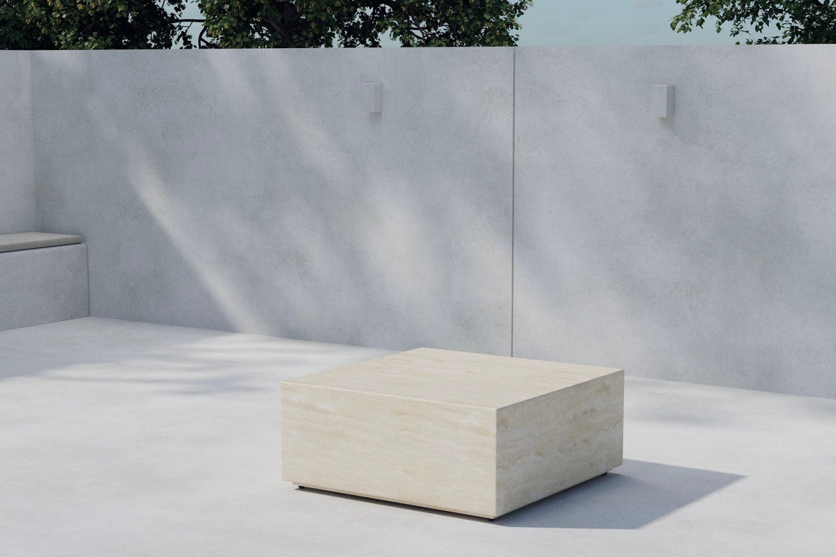 Beistelltisch Lissabon von Venture Home in Beige, würfelförmig, aus Aluminium