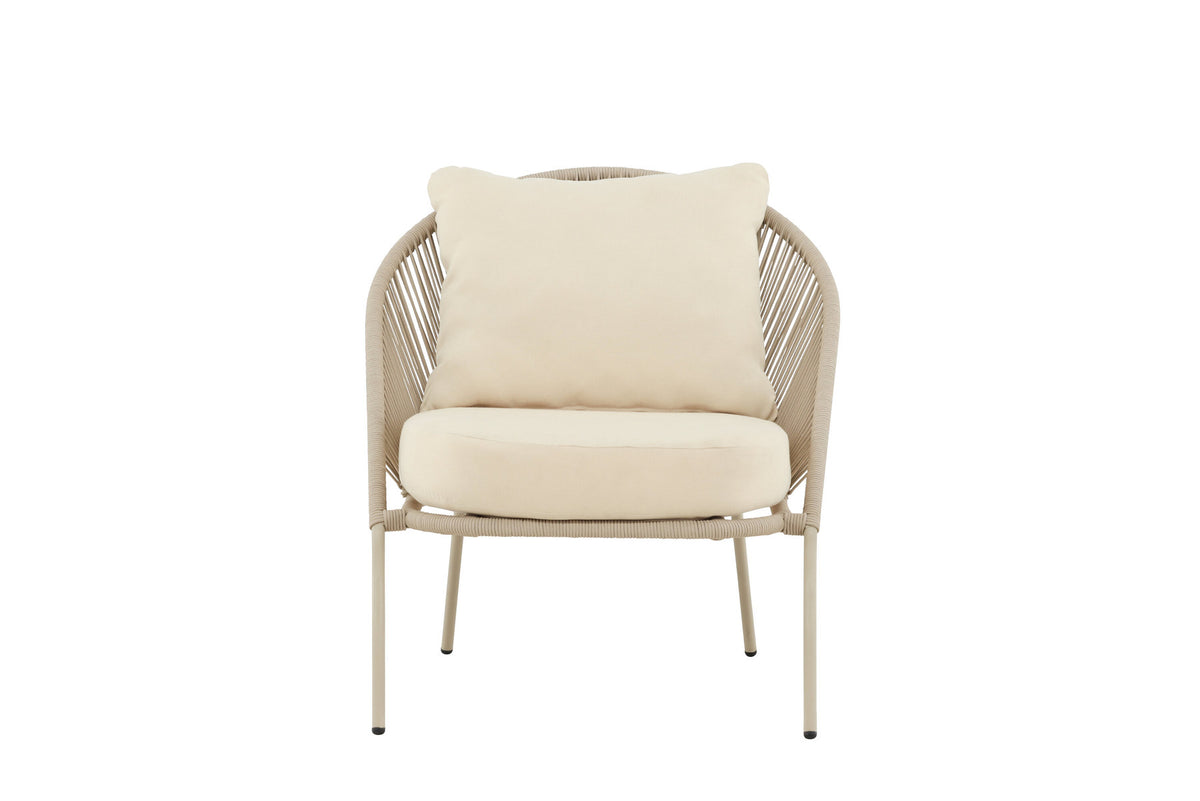 Lindos Loungestuhl in Beige präsentiert im Onlineshop von KAQTU Design AG. Outdoor-Sessel ist von Venture Home