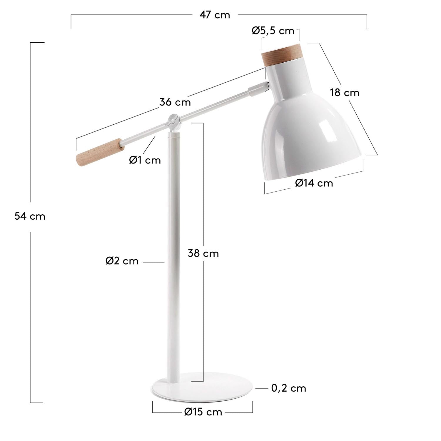 Tescarle Tischlampe, weiß: Zeitloses Design von Kave Home.