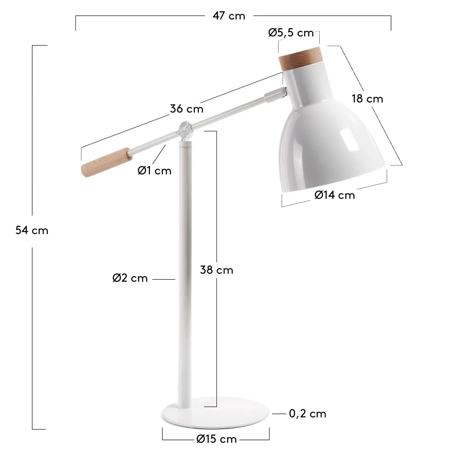 Tescarle Tischlampe, weiß: Zeitloses Design von Kave Home.