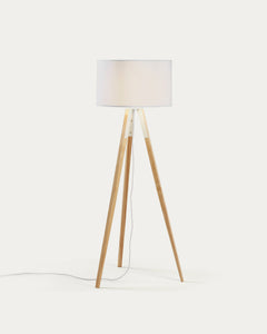 Lampada da terra Iguazu, legno, bianco