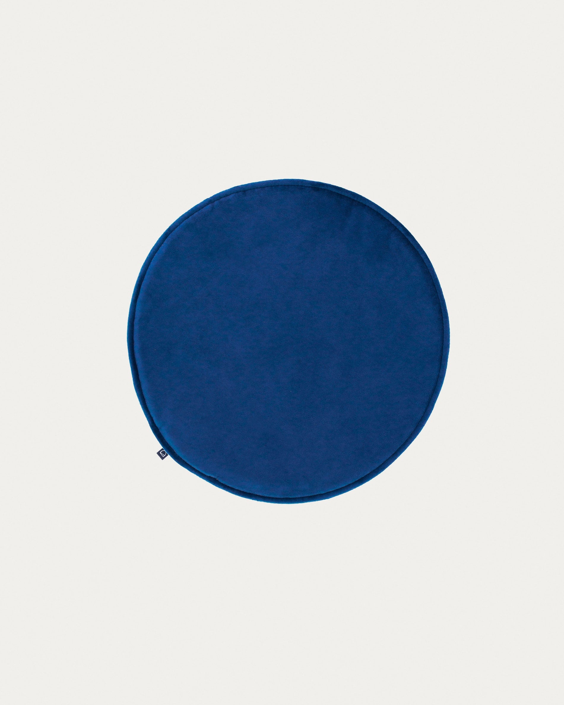 Coussin d’assise Rimca, rond, velours, bleu, Ø 35 cm
