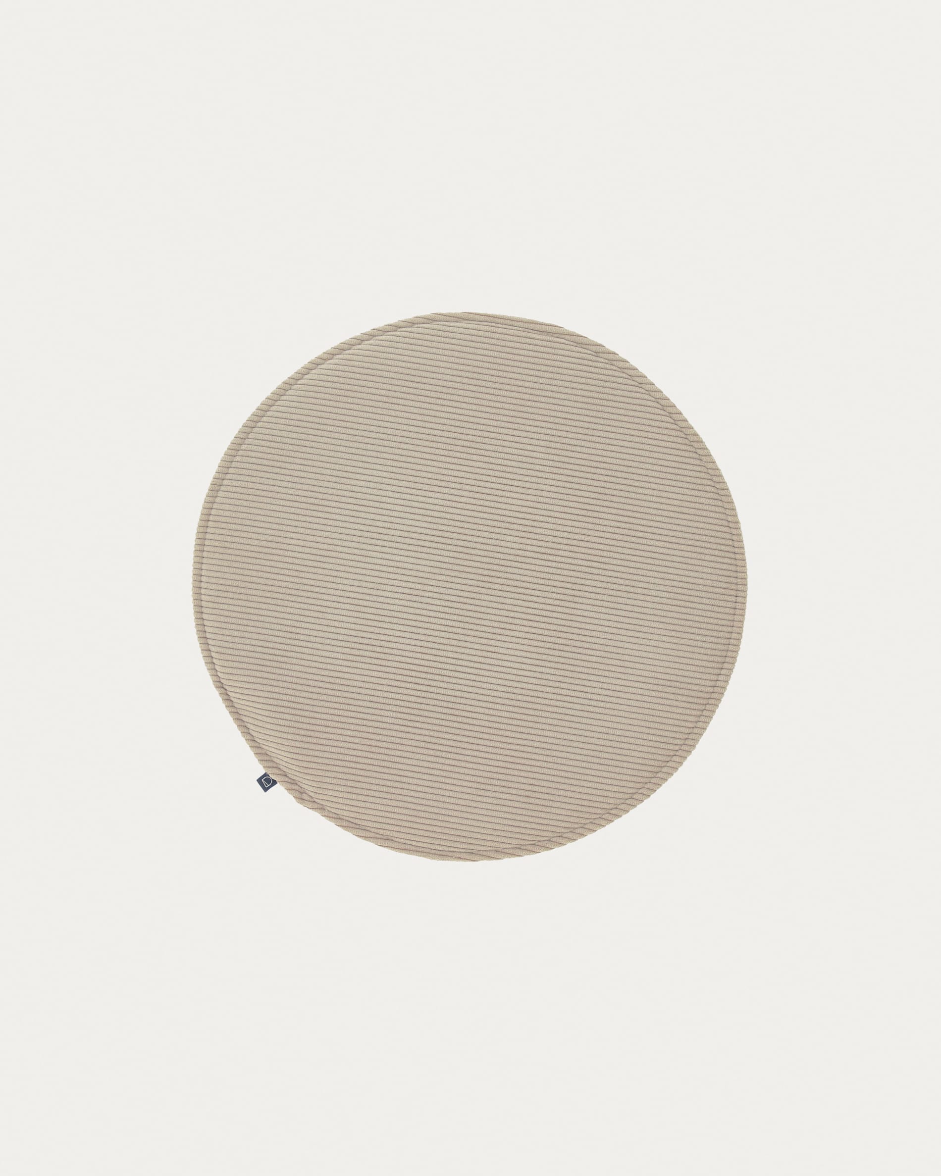 Rundes Sora Sitzkissen aus Cord in Taupe von Kave Home, Ø 35 cm. Komfortabel und stilvoll für jeden Wohnraum.