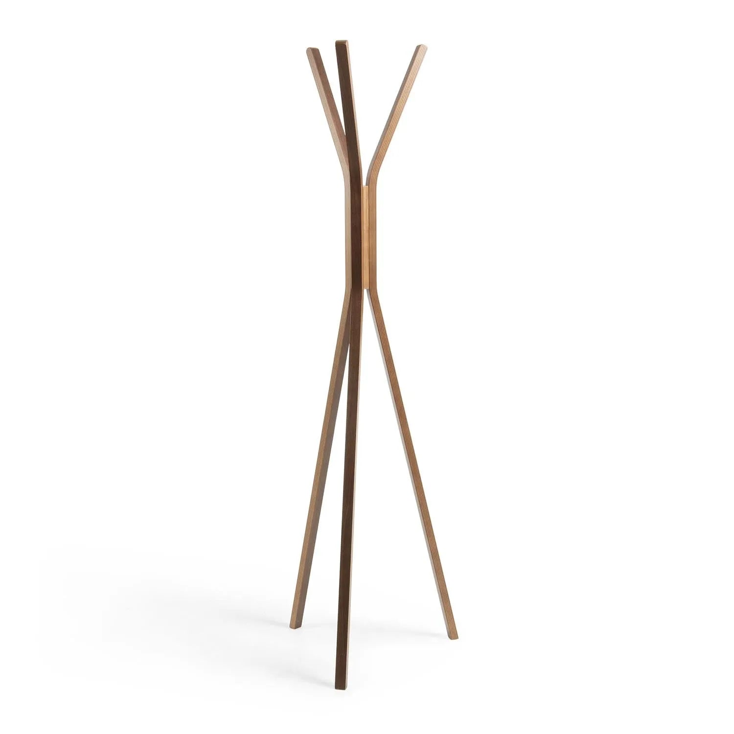 Eleganter Chelsey Kleiderständer aus Kautschukholz, 170 cm hoch, mit Nussbaum-Finish – stilvoll und funktional.