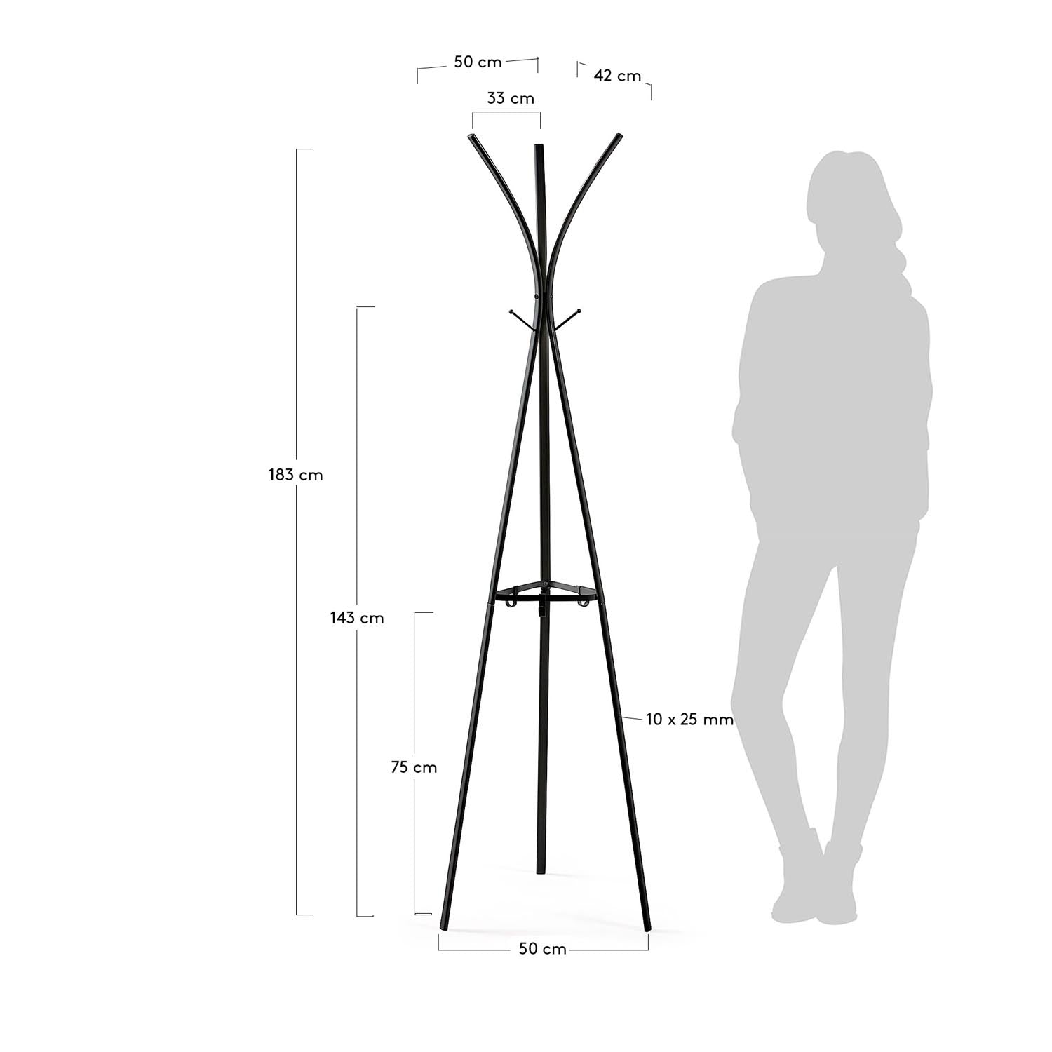 Stearn Garderobe 183 cm: Minimalistisches Design für jeden Eingangsbereich.