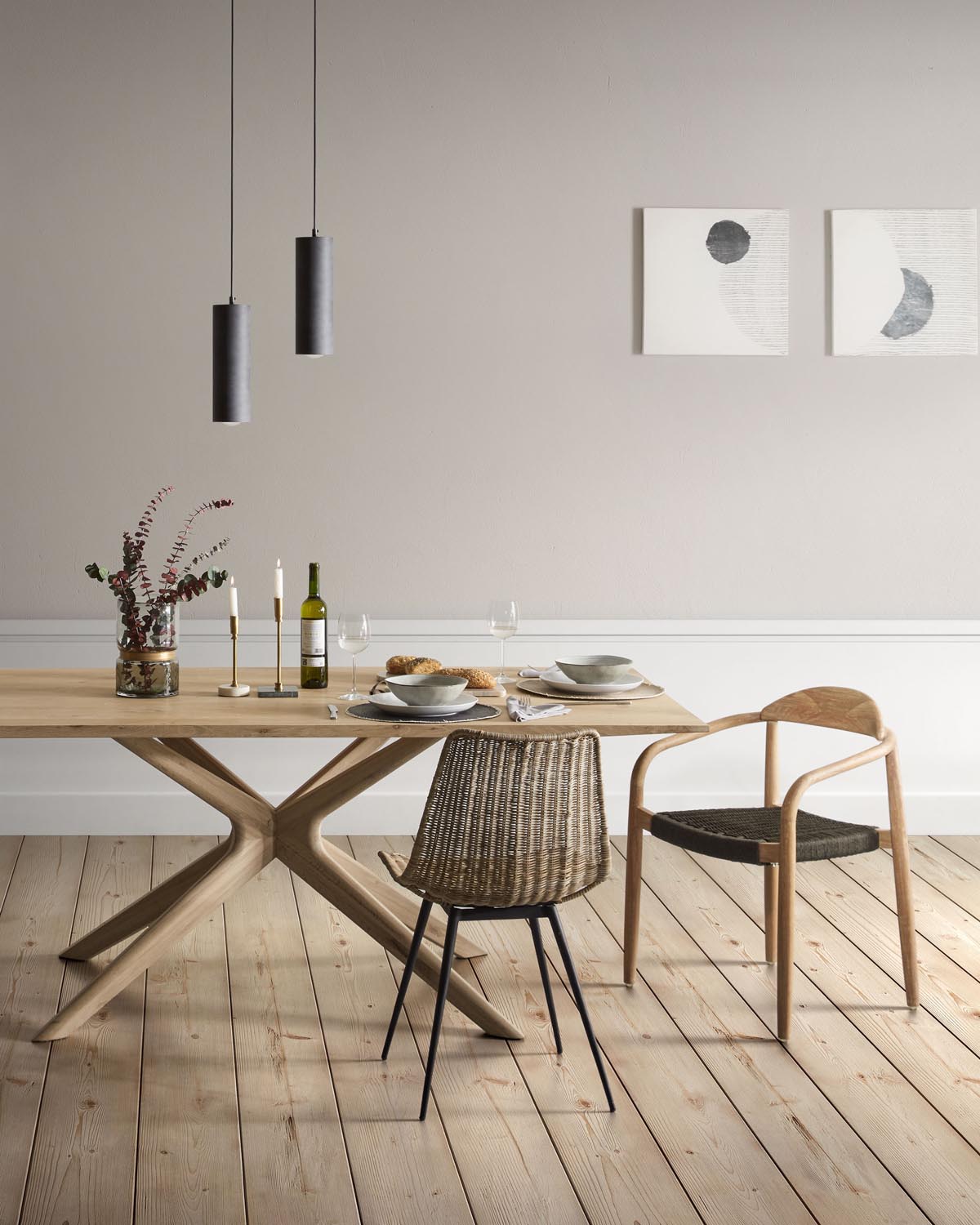 Stilvolle graue Maude Hängelampe von Kave Home für modernes Ambiente.