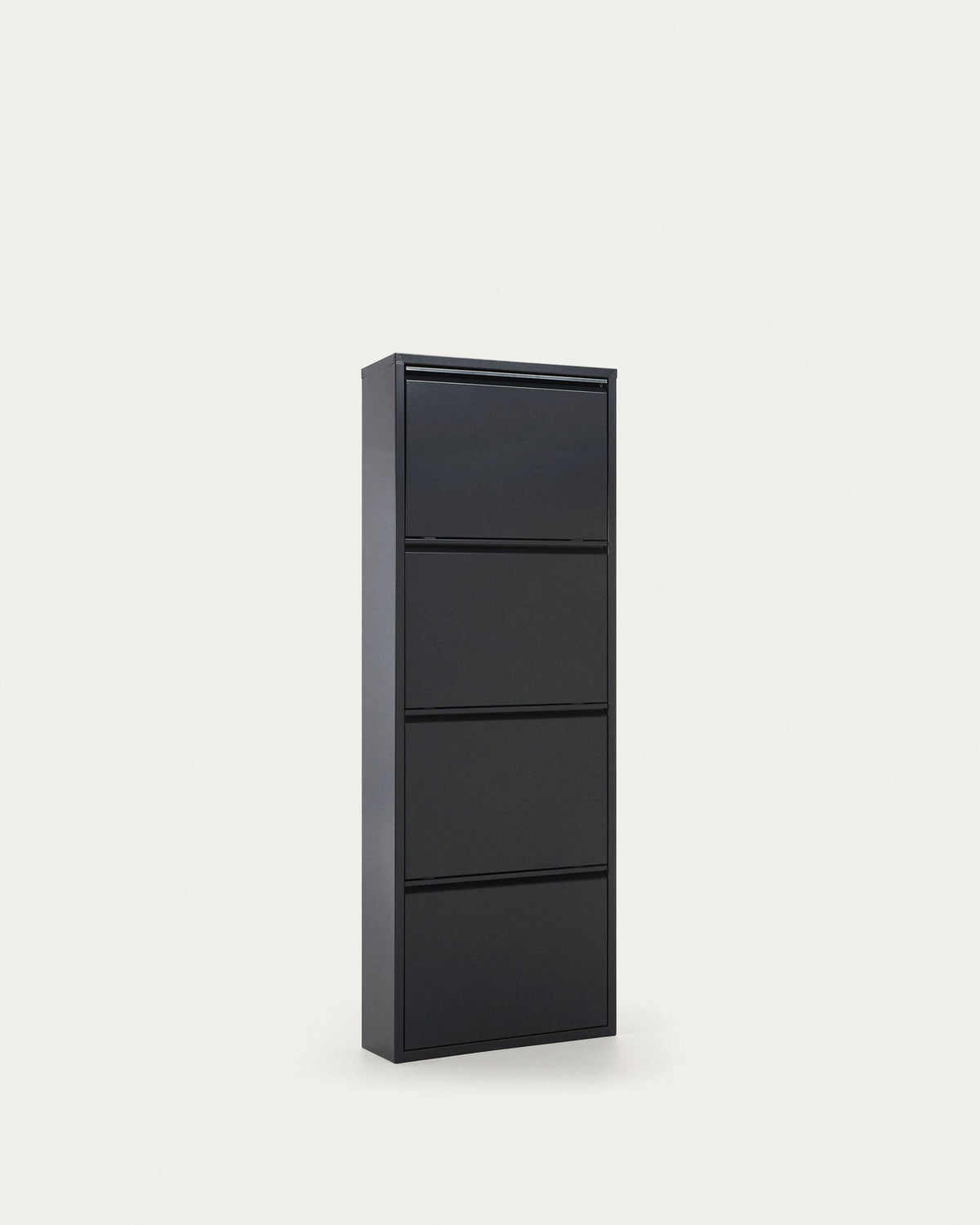 Schuhschrank Ode 50 x 136 cm 4 Türen dunkelgrau in Dunkelgrau präsentiert im Onlineshop von KAQTU Design AG. Schuhkipper ist von Kave Home