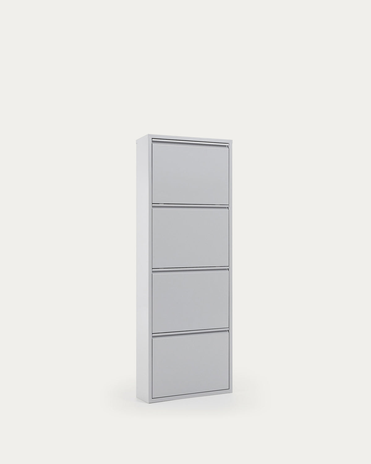 Ode Schuhregal 50 x 136 cm 4-türig in grau in Grau präsentiert im Onlineshop von KAQTU Design AG. Schuhkipper ist von Kave Home