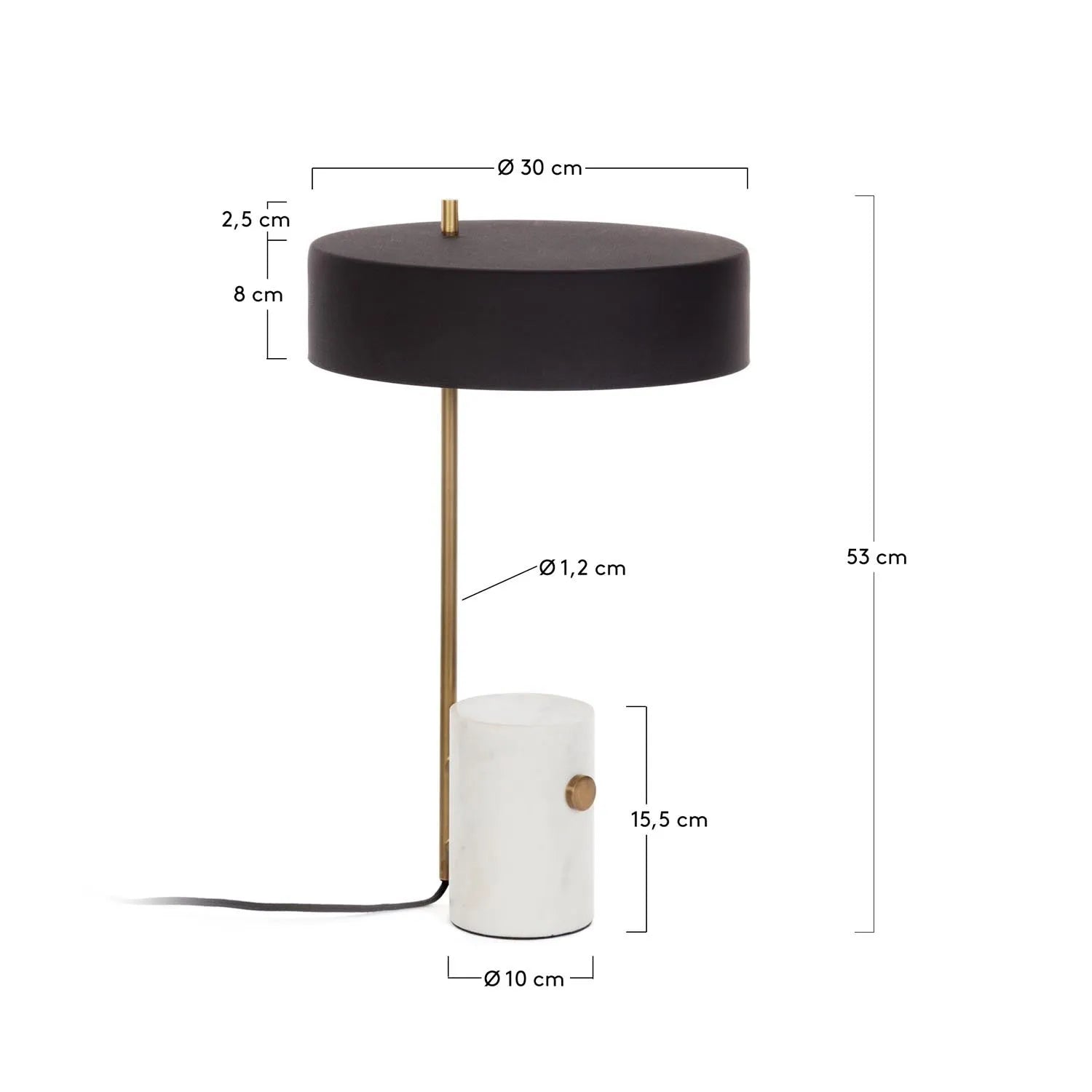 Phant Tischlampe: Stilvolle Beleuchtung mit Marmor und Goldakzenten.