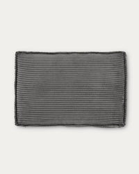 Kissen Blok, schwer entflammbar mit dickem Cord in Grau, 40 x 60 cm