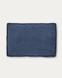 Kissen Blok, schwer entflammbar mit dickem Cord in Blau, 40 x 60 cm