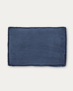 Kissen Blok, schwer entflammbar mit dickem Cord in Blau, 40 x 60 cm