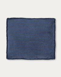 Kissen Blok, schwer entflammbar mit dickem Cord in Blau, 50 x 60 cm