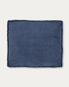 Kissen Blok, schwer entflammbar mit dickem Cord in Blau, 50 x 60 cm